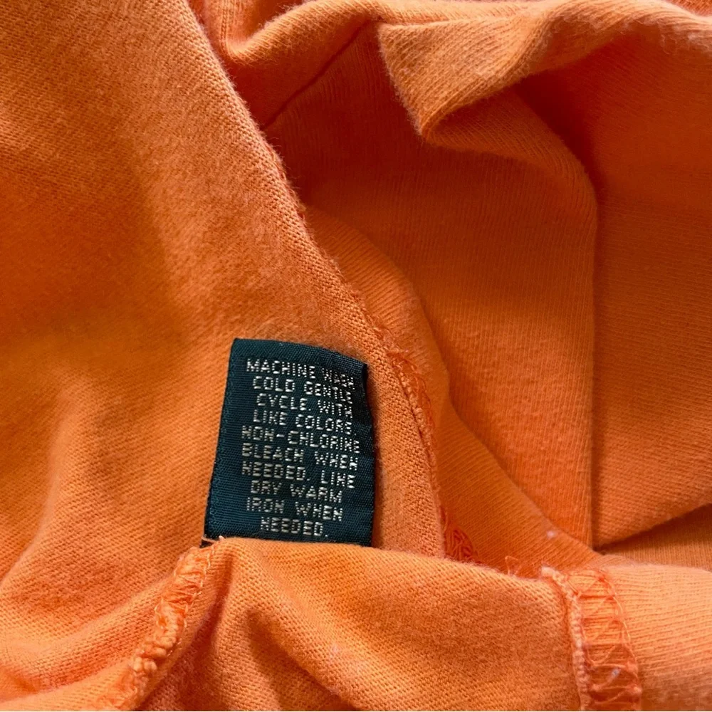 J Crew vintage 90s orange long sleeve t-shirt tee 100% cotton made in USA large